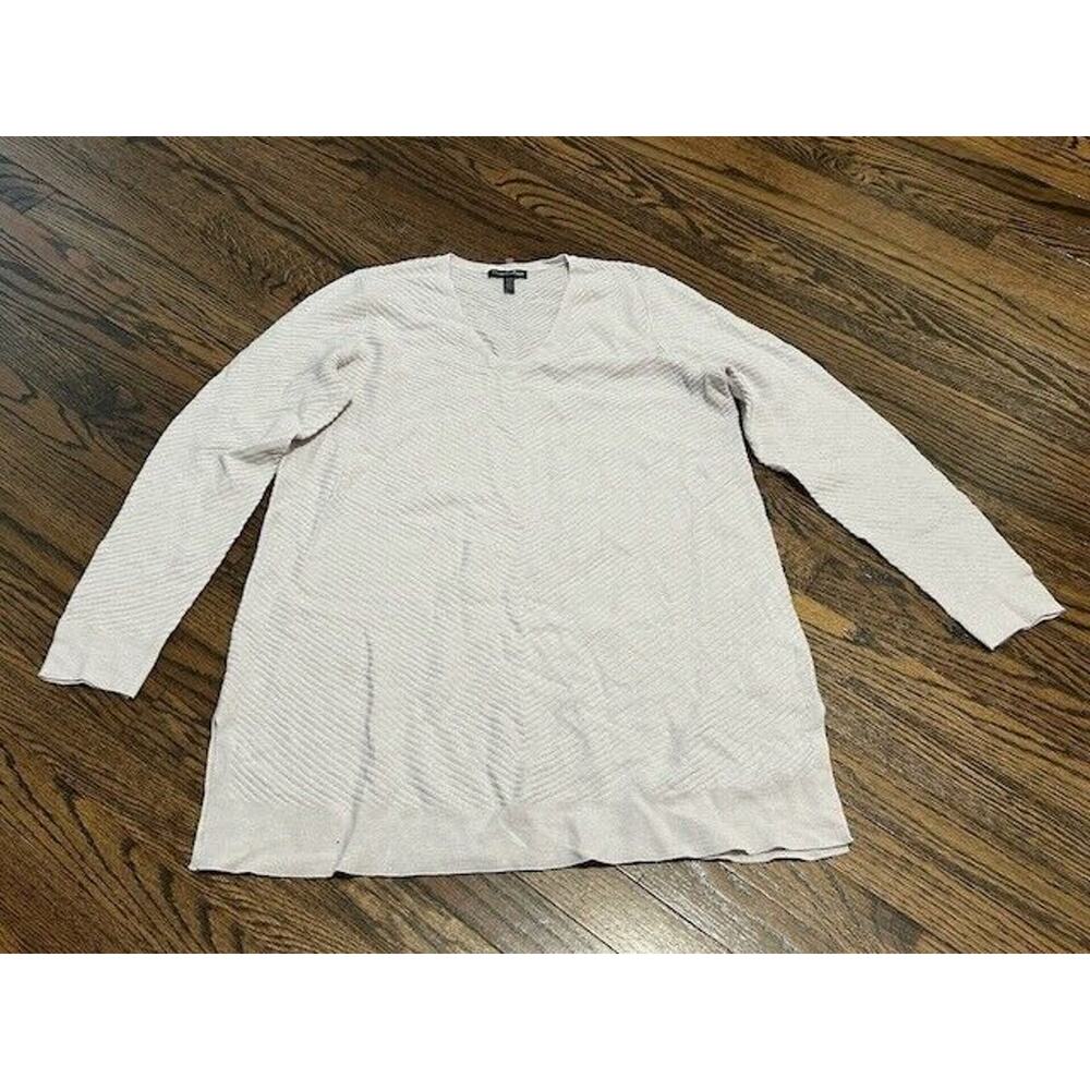 Eileen Fisher Sweater Pullover V-Neck Extra Fine‎ Merino Wool Light Purple